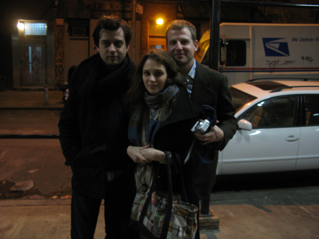 Friends Matt Lamm, Arthur Fournier, and Rebecca Schiffman